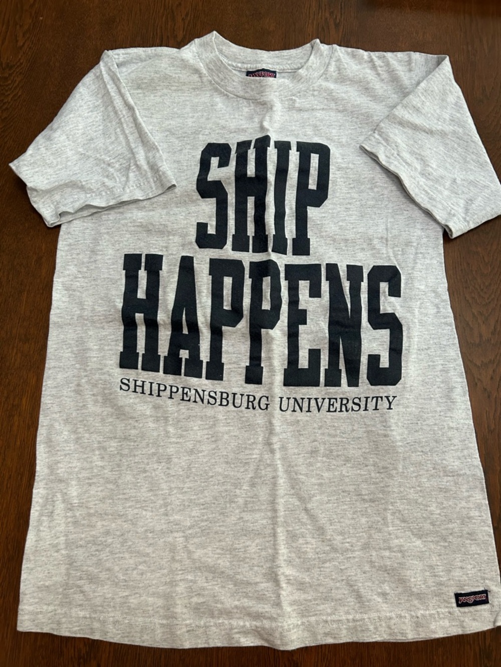 Jansport Gray 'Ship Happens' Short Sleeve Graphic Tee-in like brand new conditn.